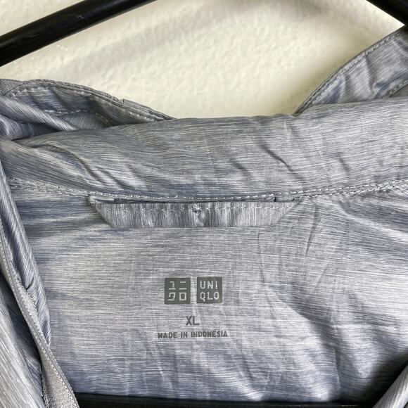 Uniqlo Packable Parka Jacket Xl Silver Full Zip Outdoors Vented Pockets Hiking - Picture 7 of 12